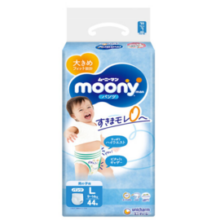 moony 畅透系列 婴幼儿拉拉裤 L44片￥39.39 4.4折 比上一次爆料降低 ￥3.11