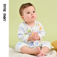 little mori小森林婴儿纯棉内衣连体衣男女宝宝柔软连身装婴儿连身衣 棕色小熊 70cm/6个月