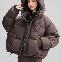 plus会员、京东百亿补贴:鸭鸭 2024冬季新款羽绒服女 咖啡色 165/88A(L)