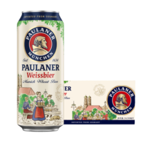 保拉纳（Paulaner）柏龙白啤 酵母型小麦啤酒500ml*24听 德国进口 整箱啤酒 500mL 24罐202元