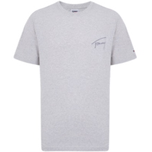 TOMMY JEANS男女纯棉平纹针织签字体刺绣合身短袖T恤DM0DM16240 灰色PJ4 M(推荐：135-150斤)