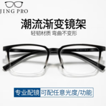 JingPro 镜邦 1.56急速感光变色镜片（变灰/变茶/变蓝/变粉）+时尚男女钛架/合金/TR镜框多款可选
