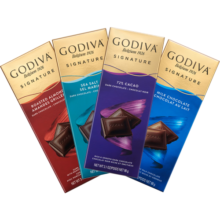 GODIVA歌帝梵72%可可黑巧克力片 巧克力零食 健康黑巧休闲分享