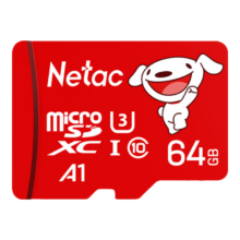 PLUS会员：朗科 Netac ＆JOY联名款 64GB TF MicroSD 存储卡 A1 U3 C10 读速100MB/s