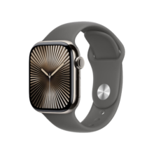 Apple/苹果 Watch Series 10 智能手表GPS+蜂窝款42毫米原色钛金属表壳岩灰色运动型表带S/M MWXU3CH/B