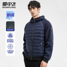 雪中飞   鹅绒短款男士羽绒服春秋潮流轻薄休闲拼接