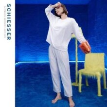 SCHIESSER 舒雅 2024年秋季新款女士绒感压花长袖家居服套装 E1/23292H