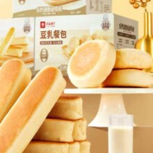 plus会员:良品铺子面包早餐充饥吐司代餐 岩焗乳酪吐司500g*2箱 ,