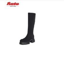 PLUS会员：Bata 拔佳 女士显瘦增高百搭弹力长筒靴 UJR03DG4