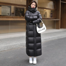 PLUS会员：ADANMON 超厚轻盈95%羽绒服 高克重新款过膝加长款宽松加厚冬季外套 优雅黑 95白鸭绒（男女同款） M