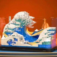 双11狂欢、plus会员：ZHEGAO 哲高 拼装海洋馆鱼缸水族馆观赏桌面创意模型 神奈川冲浪里鱼缸