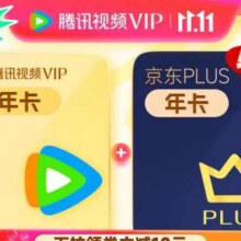 双11狂欢:腾讯视频VIP年卡12个月卡 赠 京东PLUS年卡十二个月