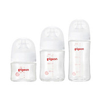 Pigeon 贝亲 第3代宽口径隔热玻璃奶瓶 透明160ml