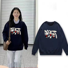 FILA 斐乐 美式卫衣女新款春秋2023年棉长袖圆领慵懒风学生情侣外套女卫