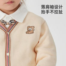 Wellber 威尔贝鲁 儿童外套2024秋冬季宝宝2024加厚衣服 米驼 110cm