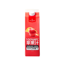 京东试用：1号会员店100%NFC苹果汁 NFC果汁 100%果汁饮料1L 纯果汁 0添加9.9元（需试用）