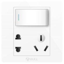 公牛（BULL）开关插座暗装86型五孔插座USB插座空调大功率电视网络插座 G07白 【五孔带开关/单控】20.8元 (月销1000+)