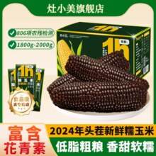 灶小美 黄金八厘米系列 内蒙古黑糯玉米 12支装/箱1800~2100g