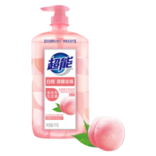 超能洗洁精大桶清腥去味1kg*2白桃去油食品用宝宝餐具果蔬家庭洗涤灵 1kg白桃洗洁精*2瓶