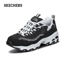 斯凯奇（Skechers）女鞋熊猫鞋复古厚底缓震老爹鞋时尚休闲运动鞋 491-BKW黑色/白色 36.5