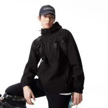双11狂欢、PLUS会员：JACK&JONES 杰克·琼斯 户外连帽防风夹克 224321054E40 黑色