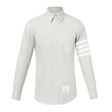 汤姆 布朗（THOM BROWNE）礼物男士浅灰色棉质4条纹长袖衬衫 MWL272A 05245 035