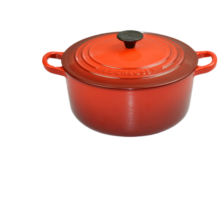 酷彩（Le Creuset）珐琅锅圆形煲汤炖汤锅海鲜锅 炖煮焖煲锅多功能微压进口红色 24cm