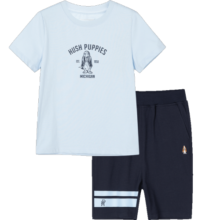 暇步士（Hush Puppies）童装男童女童套装夏季新款男女大童舒适潮流套装 本白 140cm