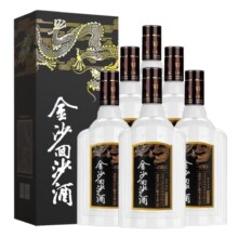 plus会员、百亿补贴：金沙回沙酒 钻石五星 酱香型白酒 53度 500ml*6瓶 整箱装