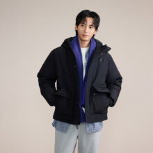 new balance 男款保暖连帽鸭绒羽绒服 AMJ43359