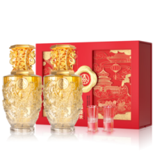 五粮液股份出品 喜福盛世祥泰 浓香型优级白酒 52度500ml*2瓶年货礼盒装