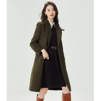 SAITU 赛兔 双排扣羊毛呢外套女式大衣