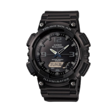 卡西欧（CASIO）大众指针系列 太阳能防水数字双显运动休闲男表 AQ-S810W-1A2VDF