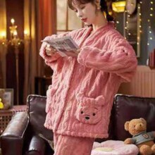 plus会员：Langsha 浪莎 女士秋冬季长袖珊瑚绒家居服套装