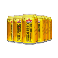 PLUS会员：珠江啤酒 10度 珠江金麦穗啤酒 330ml*6听 连包装