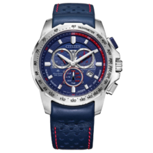 西铁城（CITIZEN）手表 光动能大表盘深层防水运动男表 BL5571-09L 蓝盘小牛皮表带