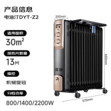 先锋 石墨烯取暖器电暖器电暖气片家用电热油汀13片 DYT-Z2