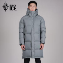 17日20点开始：黑冰 600蓬长款鹅绒连帽羽绒服男 FAF8125
