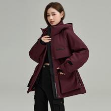 YAYA 鸭鸭羽绒服 女子收腰连帽羽绒服 YE4B613775HAA7