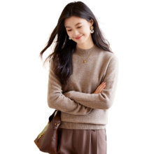 PLUS会员：她享 半高领 纯羊毛衫 女 毛衣打底衫