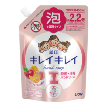 狮王(Lion)儿童洗手液补充装 抑菌植物性水果香 清爽型 450ml日本进口