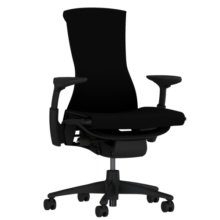赫曼米勒（HERMAN MILLER）Embody电脑椅 Rhythm织物办公椅人体工学椅 纯黑色