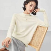 网易严选 100%阿拉善幼山羊绒 14.5微米可裸穿 女士羊绒针织衫