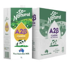 百亿补贴、PLUS会员：So Natural 澳伯顿 a2澳洲进口 纯牛奶1L*6盒