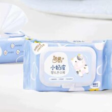 再降价：洁柔 小奶皮 婴儿湿巾 80片×4包