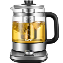 苏泊尔（SUPOR）养生壶1.5L花茶壶 玻璃电茶壶 316L不锈钢电水壶烧水壶电热水壶 保温煮茶器黑茶 SW-15YJ31
