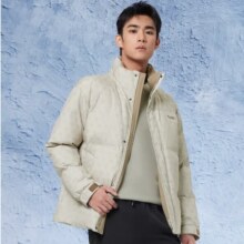 Plus会员：海澜之家 男款老花立领羽绒服外套 HWRAW4W043A