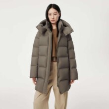 plus会员：坦博尔 2024新款中长款羽绒服女加厚可脱卸帽 多色多尺码可选