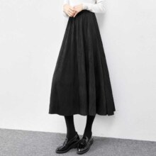 她池 女士高腰大摆半身裙 秋冬新款
