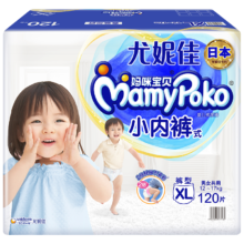 PLUS会员：妈咪宝贝MamyPoko超薄软软拉拉裤 XL120片 12-17kg